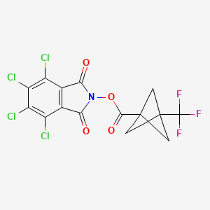 molecular formula C15H6Cl4F3NO4 B14043486 4,5,6,7-Tetrachloro-1,3-dioxoisoindolin-2-yl 3-(trifluoromethyl)bicyclo[1.1.1]pentane-1-carboxylate 