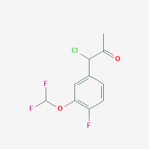 molecular formula C10H8ClF3O2 B14043497 1-Chloro-1-(3-(difluoromethoxy)-4-fluorophenyl)propan-2-one 