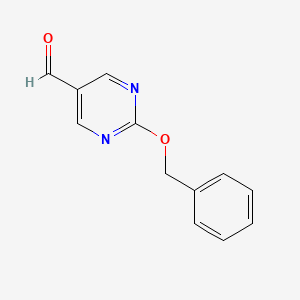 molecular formula C12H10N2O2 B14043519 2-(Benzyloxy)pyrimidine-5-carbaldehyde 