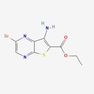 molecular formula C9H8BrN3O2S B14043535 Ethyl 7-amino-2-bromothieno[2,3-b]pyrazine-6-carboxylate 