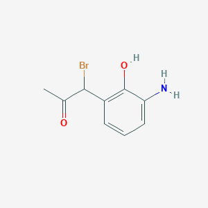 molecular formula C9H10BrNO2 B14043557 1-(3-Amino-2-hydroxyphenyl)-1-bromopropan-2-one 