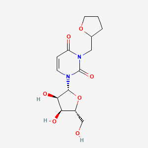 molecular formula C14H20N2O7 B14043578 1-[(2R,3R,4S,5R)-3,4-dihydroxy-5-(hydroxymethyl)oxolan-2-yl]-3-(oxolan-2-ylmethyl)pyrimidine-2,4-dione 