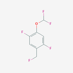 molecular formula C8H5F5O B14043598 1,4-Difluoro-2-difluoromethoxy-5-(fluoromethyl)benzene 