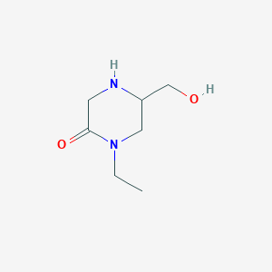 molecular formula C7H14N2O2 B14043616 1-Ethyl-5-(hydroxymethyl)piperazin-2-one 