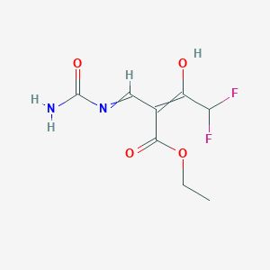 molecular formula C8H10F2N2O4 B14043621 Ethyl 4,4-difluoro-3-oxo-2-(ureidomethylene)butanoate 