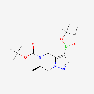 molecular formula C18H30BN3O4 B14043627 (R)-(5-Boc-6-methyl-4,5,6,7-tetrahydropyrazolo[1,5-A]pyrazin-3-YL)boronic acid pinacol ester 