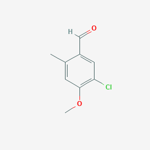 molecular formula C9H9ClO2 B14043640 5-Chloro-4-methoxy-2-methylbenzaldehyde 