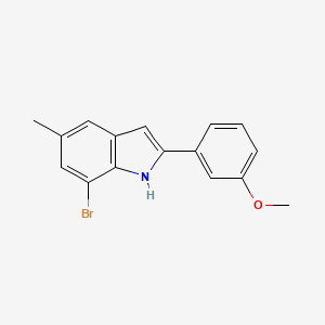 molecular formula C16H14BrNO B14043733 7-Bromo-2-(3-methoxyphenyl)-5-methyl-1H-indole 