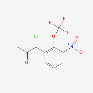 molecular formula C10H7ClF3NO4 B14043740 1-Chloro-1-(3-nitro-2-(trifluoromethoxy)phenyl)propan-2-one 