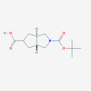 molecular formula C13H21NO4 B14043743 trans-2-Boc-Octahydrocyclopenta[c]pyrrole-5-carboxylic acid 