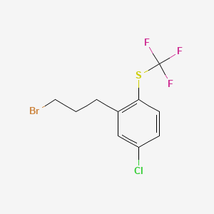 molecular formula C10H9BrClF3S B14043759 1-(3-Bromopropyl)-5-chloro-2-(trifluoromethylthio)benzene 