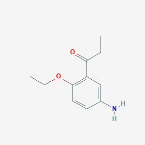 molecular formula C11H15NO2 B14043781 1-(5-Amino-2-ethoxyphenyl)propan-1-one 