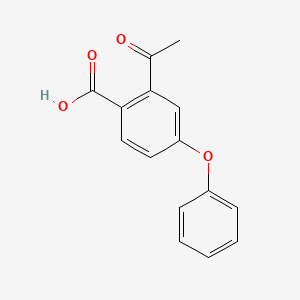 molecular formula C15H12O4 B14043790 2-Acetyl-4-phenoxybenzoic acid 