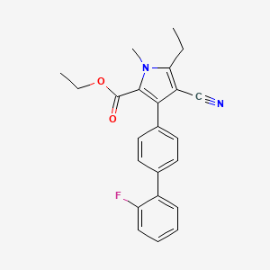 molecular formula C23H21FN2O2 B1404382 4-氰基-5-乙基-3-(2'-氟-[1,1'-联苯]-4-基)-1-甲基-1H-吡咯-2-羧酸乙酯 CAS No. 851193-59-4