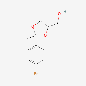 molecular formula C11H13BrO3 B14043831 2-(p-Bromophenyl)-2-methyl-1,3-dioxolane-4-methanol CAS No. 100125-99-3