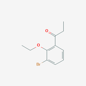 molecular formula C11H13BrO2 B14043840 1-(3-Bromo-2-ethoxyphenyl)propan-1-one 