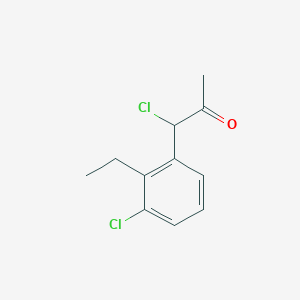 molecular formula C11H12Cl2O B14043857 1-Chloro-1-(3-chloro-2-ethylphenyl)propan-2-one 