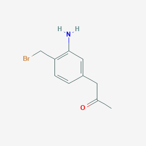 molecular formula C10H12BrNO B14043884 1-(3-Amino-4-(bromomethyl)phenyl)propan-2-one 