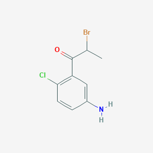 molecular formula C9H9BrClNO B14043894 1-(5-Amino-2-chlorophenyl)-2-bromopropan-1-one 