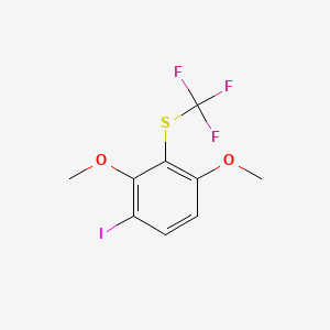 molecular formula C9H8F3IO2S B14043921 1,3-Dimethoxy-4-iodo-2-(trifluoromethylthio)benzene 