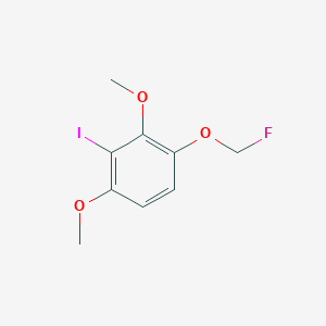 molecular formula C9H10FIO3 B14043950 1,3-Dimethoxy-2-iodo-4-(fluoromethoxy)benzene 