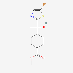 molecular formula C13H18BrNO3S B14043976 Methyl 4-(1-(5-bromothiazol-2-YL)-1-hydroxyethyl)cyclohexane-1-carboxylate 