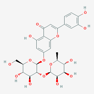 7-[(2S,3R,4S,5S,6R)-4,5-dihydroxy-6-(hydroxymethyl)-3-[(2R,3R,4R,5R,6S)-3,4,5-trihydroxy-6-methyloxan-2-yl]oxyoxan-2-yl]oxy-2-(3,4-dihydroxyphenyl)-5-hydroxychromen-4-one