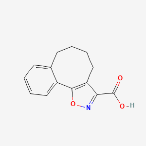 molecular formula C14H13NO3 B14044058 4,5,6,7-Tetrahydrobenzo[3,4]cycloocta[1,2-d]isoxazole-3-carboxylic acid 