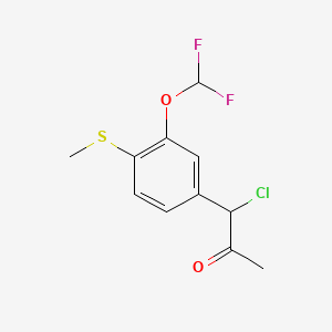 1-Chloro-1-(3-(difluoromethoxy)-4-(methylthio)phenyl)propan-2-one