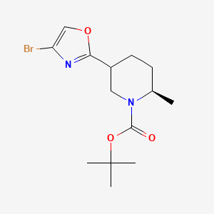 molecular formula C14H21BrN2O3 B14044096 (2R)-tert-Butyl 5-(4-bromooxazol-2-yl)-2-methylpiperidine-1-carboxylate 