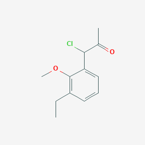 molecular formula C12H15ClO2 B14044104 1-Chloro-1-(3-ethyl-2-methoxyphenyl)propan-2-one 