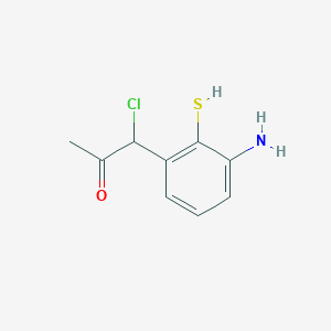 molecular formula C9H10ClNOS B14044126 1-(3-Amino-2-mercaptophenyl)-1-chloropropan-2-one 