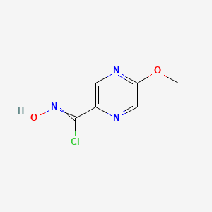 molecular formula C6H6ClN3O2 B14044138 N-hydroxy-5-methoxypyrazine-2-carboximidoyl chloride 