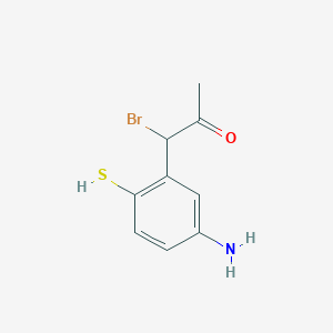 molecular formula C9H10BrNOS B14044155 1-(5-Amino-2-mercaptophenyl)-1-bromopropan-2-one 