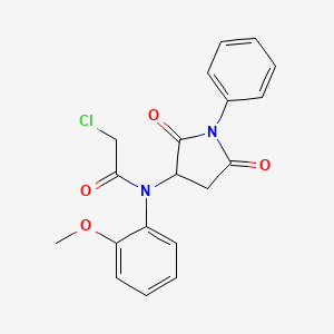 molecular formula C19H17ClN2O4 B1404416 2-氯-N-(2,5-二氧代-1-苯基吡咯烷-3-基)-N-(2-甲氧基苯基)乙酰胺 CAS No. 1365961-74-5
