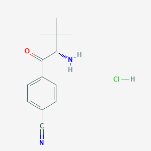 molecular formula C13H17ClN2O B14044161 (S)-4-(2-Amino-3,3-dimethylbutanoyl)benzonitrile hcl 