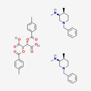 molecular formula C48H62N4O8 B14044176 Bis[(3R,4R)-N,4-dimethyl-1-(phenylmethyl)-3-piperidinamine] di-p-toluyl-L-tartrate 