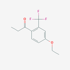 molecular formula C12H13F3O2 B14044239 1-(4-Ethoxy-2-(trifluoromethyl)phenyl)propan-1-one 