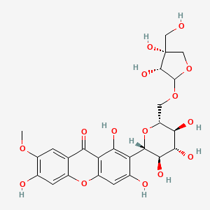 2-[(2S,3R,4R,5S,6R)-6-[[(3R,4R)-3,4-dihydroxy-4-(hydroxymethyl)oxolan-2-yl]oxymethyl]-3,4,5-trihydroxyoxan-2-yl]-1,3,6-trihydroxy-7-methoxyxanthen-9-one