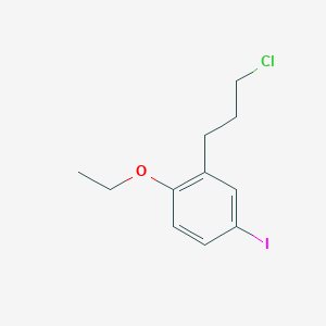 molecular formula C11H14ClIO B14044298 1-(3-Chloropropyl)-2-ethoxy-5-iodobenzene 