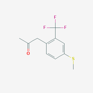 molecular formula C11H11F3OS B14044302 1-(4-(Methylthio)-2-(trifluoromethyl)phenyl)propan-2-one 