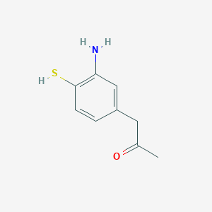 molecular formula C9H11NOS B14044397 1-(3-Amino-4-mercaptophenyl)propan-2-one 