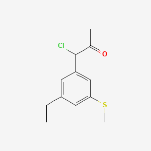 molecular formula C12H15ClOS B14044400 1-Chloro-1-(3-ethyl-5-(methylthio)phenyl)propan-2-one 