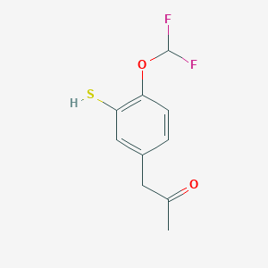 molecular formula C10H10F2O2S B14044401 1-(4-(Difluoromethoxy)-3-mercaptophenyl)propan-2-one 