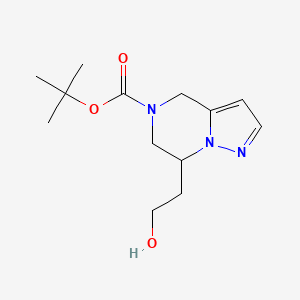 molecular formula C13H21N3O3 B14044403 Tert-Butyl 7-(2-Hydroxyethyl)-6,7-Dihydropyrazolo[1,5-A]Pyrazine-5(4H)-Carboxylate 