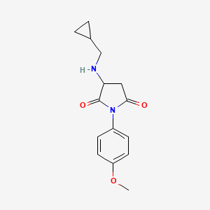 molecular formula C15H18N2O3 B1404442 3-[(Cyclopropylmethyl)amino]-1-(4-methoxyphenyl)pyrrolidine-2,5-dione CAS No. 1415719-08-2