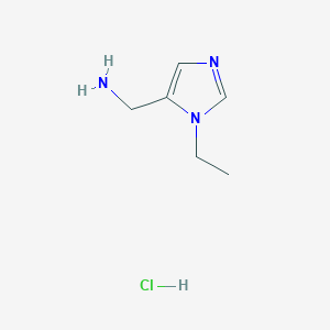 molecular formula C6H12ClN3 B14044445 (1-ethyl-1H-imidazol-5-yl)methanamine HCl 