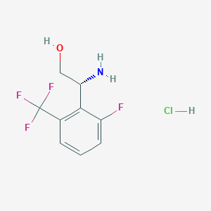 molecular formula C9H10ClF4NO B14044488 (R)-2-Amino-2-(2-fluoro-6-(trifluoromethyl)phenyl)ethan-1-OL hydrochloride 