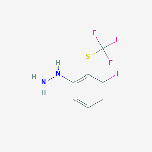 molecular formula C7H6F3IN2S B14044510 1-(3-Iodo-2-(trifluoromethylthio)phenyl)hydrazine 