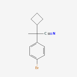 molecular formula C13H14BrN B14044511 2-(4-Bromophenyl)-2-cyclobutylpropanenitrile CAS No. 1360551-89-8